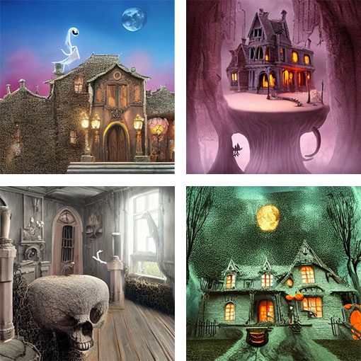 A spooky grid of spooky houses