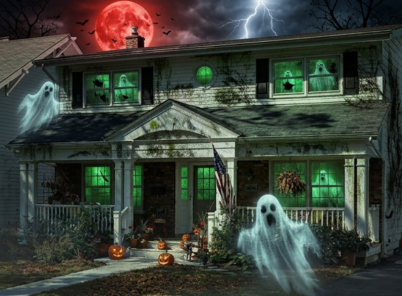 The same house, spookified by FoxyAI