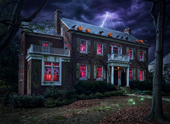 The same house, spookified by FoxyAI